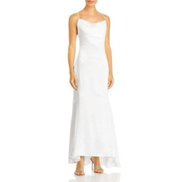 Free People by Elliatt Aisle white satin gown cowl neck XL